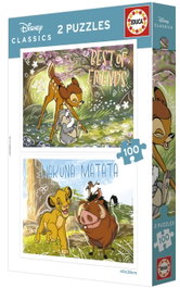 EDUCA BORRAS Pack de 2 Puzzles Clásicos Disney de 100 Piezas cada uno