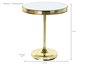 DKD Home Decor Mesita Auxiliar Glam Dorado Laton Espejo 42.5 x 49 x 42.5 cm