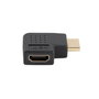 Lanberg Adaptador HDMI Macho-Hembra Angular, HDMI 2.0, 4K 60Hz HDR, 18Gbit/s, Conectores Chapados en Oro, Color Negro