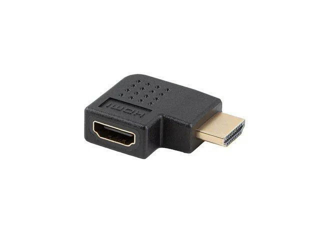 Lanberg Adaptador HDMI 4K Macho - Hembra Angulo Macho a Hembra Chapado en Oro PVC Negro