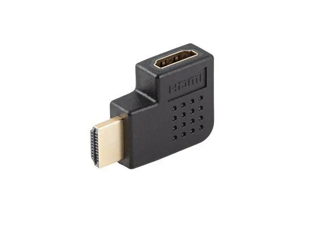 Lanberg Adaptador HDMI 4K Macho - Hembra Angulo Macho a Hembra Chapado en Oro PVC Negro