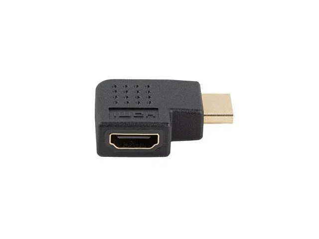 Lanberg Adaptador HDMI 4K Macho - Hembra Angulo Macho a Hembra Chapado en Oro PVC Negro