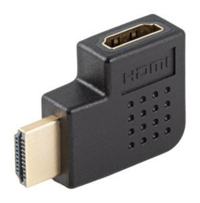 Lanberg Adaptador HDMI 4K Macho Angular a Hembra Recto AD-HDMI-06 Negro