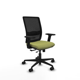 PIQUERAS Y CRESPO Silla de oficina Haches Verde oliva/Negro con mecanismo Sincro/Traslack y brazos 2D