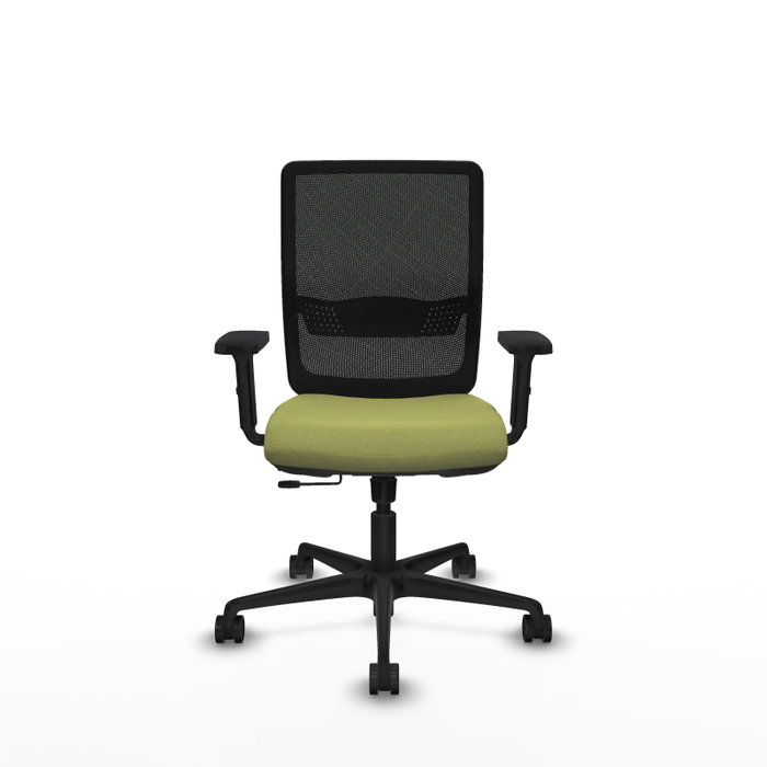 PIQUERAS Y CRESPO Silla de oficina Haches Verde oliva/Negro con mecanismo Sincro/Traslack y brazos 2D