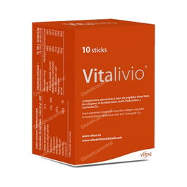 VITAE Vitalivio 10 Sticks - Pétidos de Colágeno, N-Acetilcisteína, Ácido Hialurónico y Coenzima Q10 - Soporte Articular y Antioxidante - Sin Lactosa