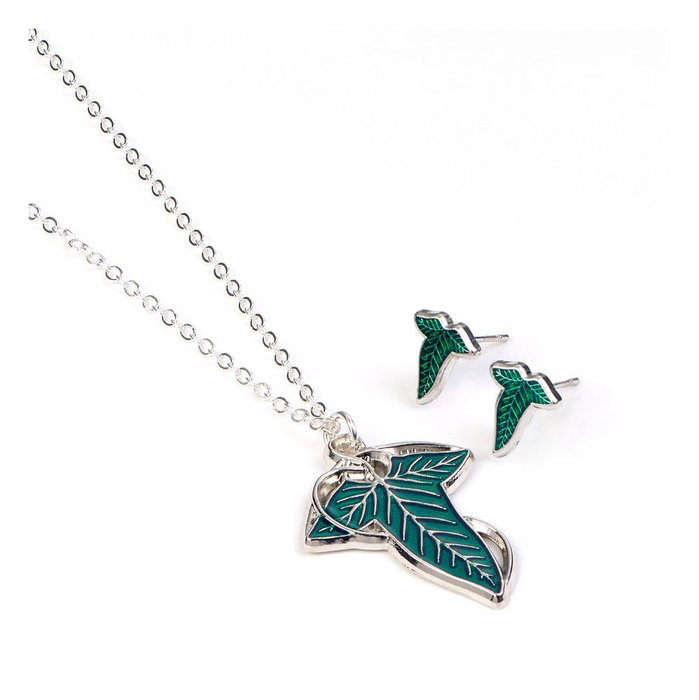 The Carat Shop Set de regalo de pendientes y collar Hoja de Lorien El Señor de los Anillos