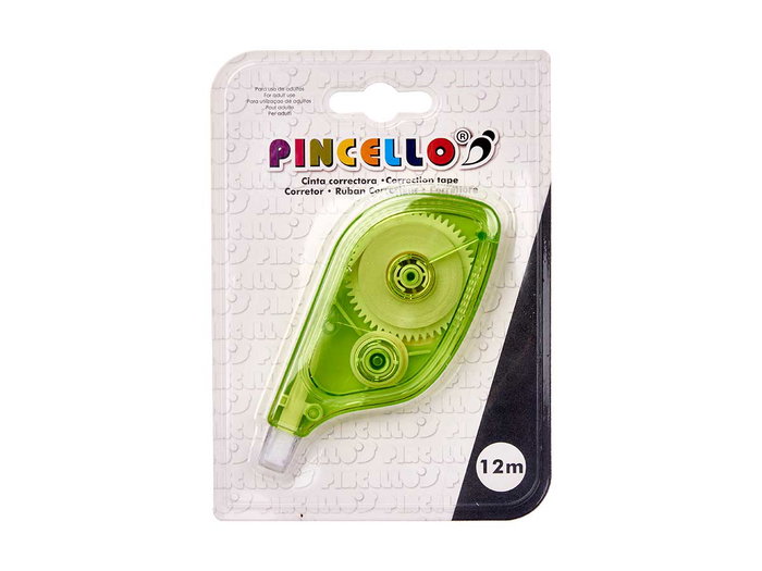 Pincello Cinta Correctora 12 Metros Surtidos 11 x 15 x 1.5 cm Azul, Rojo, Verde (Set de 36)