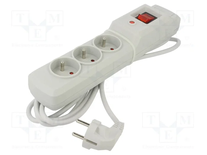 ARCON Regleta de alimentación con 3 tomas y cable de 3m ARCON Regleta de alimentación con 3 tomas y cable de 3m