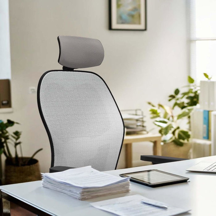 PIQUERAS Y CRESPO Silla de oficina Jorquera con mecanismo Sincro/Traslack, Gris claro y Blanco PIQUERAS Y CRESPO Silla de oficina Jorquera con mecanismo Sincro/Traslack, Gris claro y Blanco