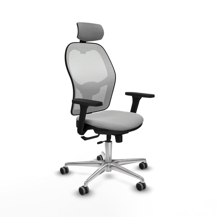 PIQUERAS Y CRESPO Silla de oficina Jorquera con mecanismo Sincro/Traslack, Gris claro y Blanco PIQUERAS Y CRESPO Silla de oficina Jorquera con mecanismo Sincro/Traslack, Gris claro y Blanco