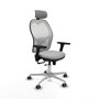 PIQUERAS Y CRESPO Silla de oficina Jorquera con mecanismo Sincro/Traslack, Gris claro y Blanco