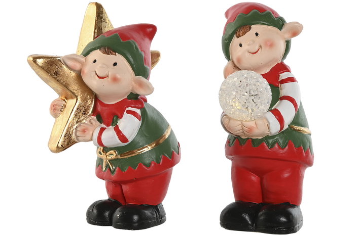 DKD Home Decor Figura Navidad Tradicional Verde Rojo 8 x 20 x 11 cm (6 Unidades)