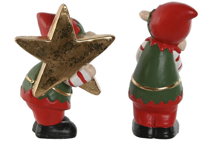 DKD Home Decor Figura Navidad Tradicional Verde Rojo 8 x 20 x 11 cm (6 Unidades)