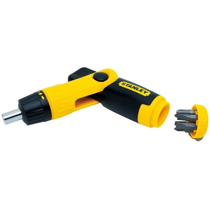 Stanley Destornillador Trinquete Articulado Pistola con Depósito Integrado de 6 Bits - Caja 25 uds. Stanley Destornillador Trinquete Articulado Pistola con Depósito Integrado de 6 Bits - Caja 25 uds.