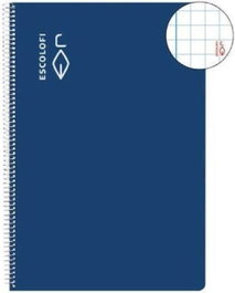 ESCOLOFI Pack de 5 Blocs Folio Cuadricula 6x6 Azul