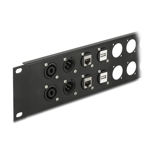 DeLOCK Panel de conexión Tipo-D 19″ 24 puertos 2U negro