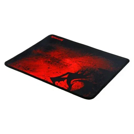 Redragon Pisces P016 Alfombrilla Gaming para Ratón, Negro y Rojo, Tamaño M, Tejido con Seda, Doble Costura, Base Antideslizante