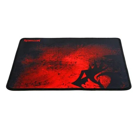 Redragon Pisces P016 Alfombrilla Gaming para Ratón, Negro y Rojo, Tamaño M, Tejido con Seda, Doble Costura, Base Antideslizante