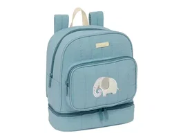 Mochila Escolar Safta Elefante Azul 22 x 27 x 10 cm