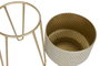 DKD Home Decor Macetero Glam Dorado Blanco Metal 36 x 81.5 x 36 cm Set de 2