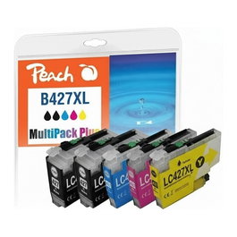 Brother LC-427XL Tinta Remanufacturada Peach Patrone MultiPack 2 Negro + 1 Cyan, Magenta, Amarillo