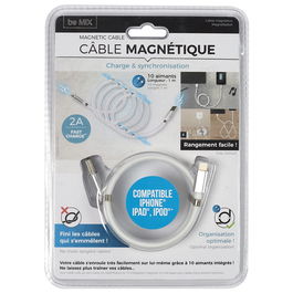 Be Mix Cable Imán Carga Rápida iPhone 1 Metro con 10 Imanes