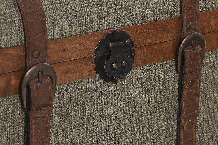 Baul Tropical DKD Home Decor Verde Multicolor 43.5 x 42 x 60 cm Set de 3