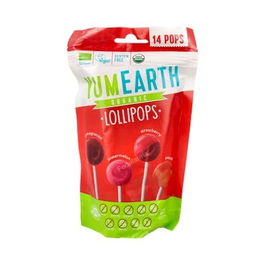 Yum Earth Piruletas Orgánicas Sabor Frutas Veganas Sin Gluten 14 Unidades