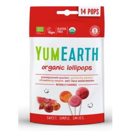 Yum Earth Piruletas Orgánicas Sabor Frutas Veganas Sin Gluten 14 Unidades
