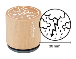 Woodies Sello de madera y caucho tormenta 33x30mm