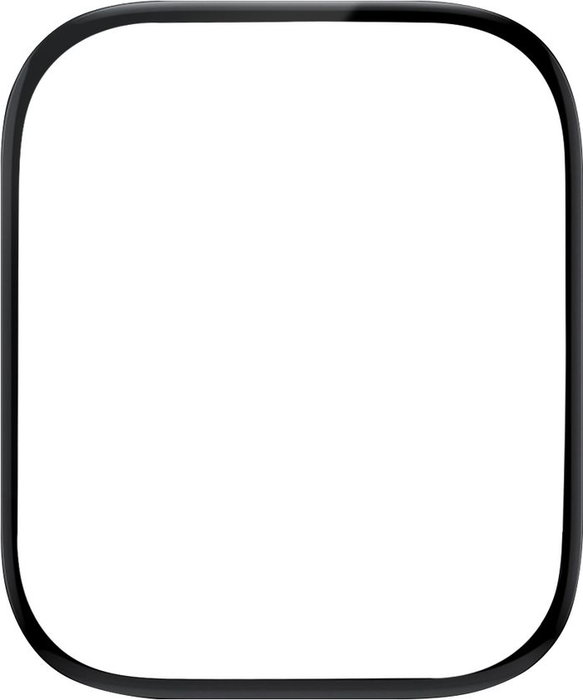 eSTUFF Protector de Pantalla híbrido flexible Titan Shield para Apple Watch Series 9/8/7 45 mm - Transparente/Negro, vidrio templado curvado