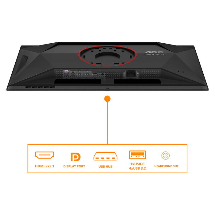 AOC G4 Q27G4ZD Monitor Gaming 27 Pulgadas QHD 2560x1440 QD-OLED 0.03 ms 280 Hz AMD FreeSync HDR400 NegRojo