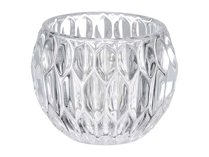 Giftdecor Portavela de Cristal con Forma de Diamante Grande, para Vela, Vidrio Transparente, 9.2 x 7.5 x 9.2 cm (Set de 16)