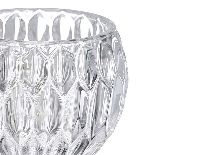 Giftdecor Portavela de Cristal con Forma de Diamante Grande, para Vela, Vidrio Transparente, 9.2 x 7.5 x 9.2 cm (Set de 16)