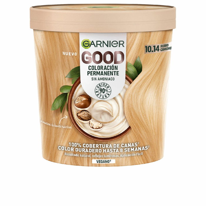 Garnier GOOD coloración permanente sin amoniaco 10.14 rubio camomila Garnier GOOD coloración permanente sin amoniaco 10.14 rubio camomila