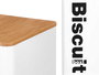 Kinvara Bote Metal Cuadrado Biscuit Blanco Tapa Bambú 14.4 x 16.5 x 14.4 cm (Set de 6)