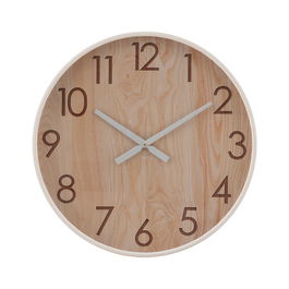 Reloj Natural Madera Decoración 60 X 60 X 5,50 cm
