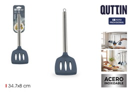 Quttin Espátula Ranurada con Mango de Silicona y Acero