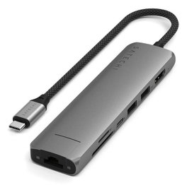 Satechi Adaptador USB-C Slim Multi-Port Hub 7 en 1, Gris Espacial