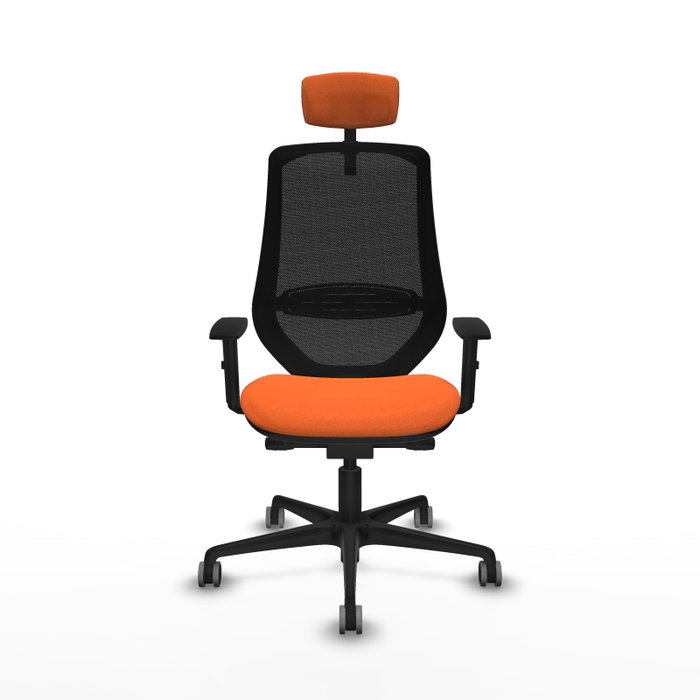 PIQUERAS Y CRESPO Silla de oficina Mardos con mecanismo Sincro/Traslack, Tela Naranja y Malla Negro