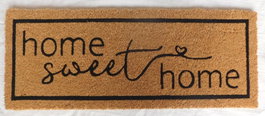 DKD Home Decor Felpudo de Fibra de Coco Home Sweet Home 65x25x1,5 cm