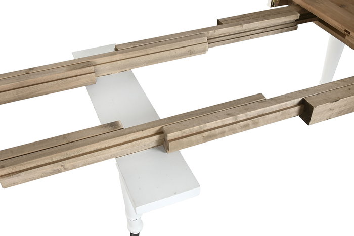 DKD Home Decor Mesa Comedor Mediterraneo Blanco Madera de Abeto 100 x 100 x 78 cm Extensible DKD Home Decor Mesa Comedor Mediterraneo Blanco Madera de Abeto 100 x 100 x 78 cm Extensible