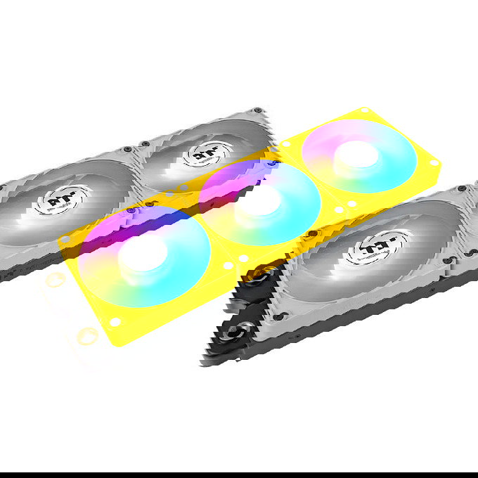 Thermaltake CT120 EX ARGB Ventilador PC Refrigeración Amarillo 120mm 3 Unidades