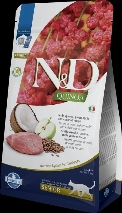 Farmina N&D Cat Quinoa Senior Cordero Pienso para Gatos 1,5 kg Farmina N&D Cat Quinoa Senior Cordero Pienso para Gatos 1,5 kg