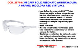 3M Virtua 71512 Gafas de Seguridad de Policarbonato Incoloras Antirayadura