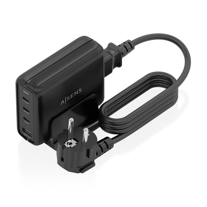 Aisens Cargador Sobremesa GaN 140W 3xUSB-C y 1xUSB-A Negro