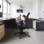 PIQUERAS Y CRESPO Silla Albacete confidente con mecanismo Sincro, Tela Roja y Brazos 2D