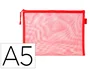 Liderpapel Bolsa Zipper Bag Poliéster Transpirable Multiusos DIN A5 Rojo 175x235x3 mm