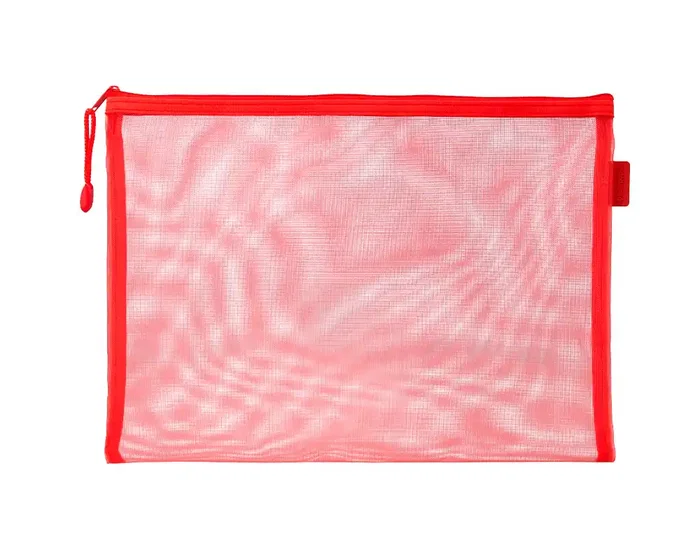 Liderpapel Bolsa Zipper Bag Poliéster Transpirable Multiusos DIN A5 Rojo 175x235x3 mm